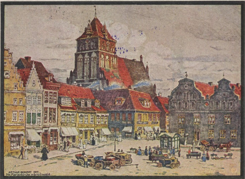 Pommern Greifswald Marienkirche Markt