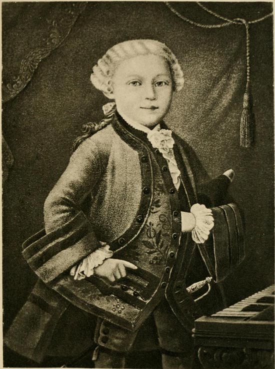 Wolfgang Amadeus Mozart im Alter von 6 Jahren