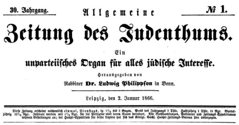 Allgemeine Zeitung des Judentums. 1866