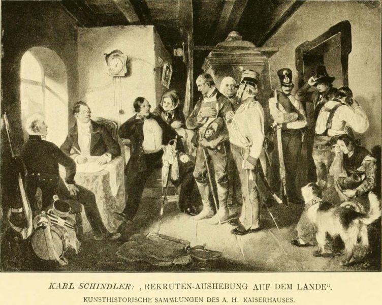 Karl Schindler, Rekruten-Aushebung