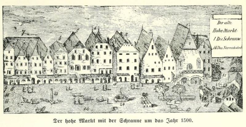 Altwiener-Bilderbuch 013 Der hohe Markt mit der Schranne um das Jahr 1500