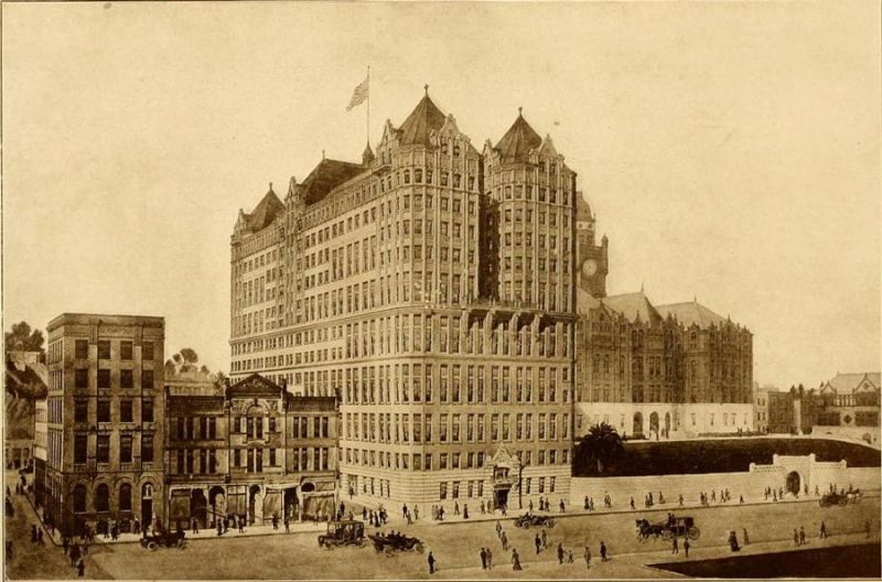 New Hall of Records and Los Angeles County Court House.