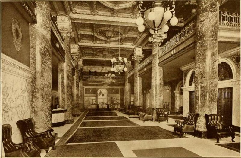 Interior of Alexandria Hotel.