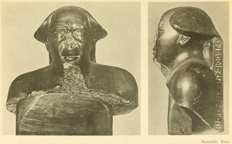 Tafel 9. Mentemhêt, Kairo, Statuenfragment; zwei Ansichten. 
