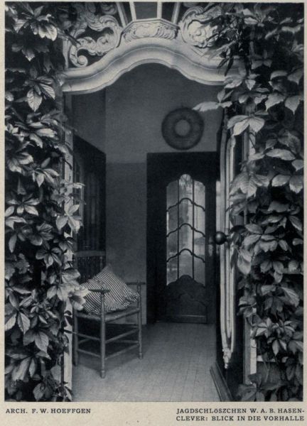 006 Remscheid-Ehringhausen - Jagdschlösschen W. A. Hasenclever – Blick in die Vorhalle – Arch. F. W. Hoeffgen-Lennep