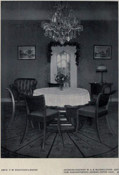 008 Remscheid-Ehringhausen - Jagdschlösschen W. A. Hasenclever – Aus dem nebenstehend abgebildeten Saal – Arch. F. W. Hoeffgen-Lennep