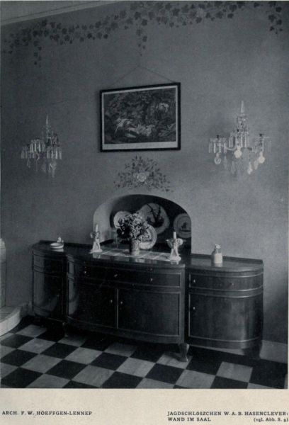 011 Remscheid-Ehringhausen - Jagdschlösschen W. A. Hasenclever – Wand im Saal – Arch. F. W. Hoeffgen-Lennep