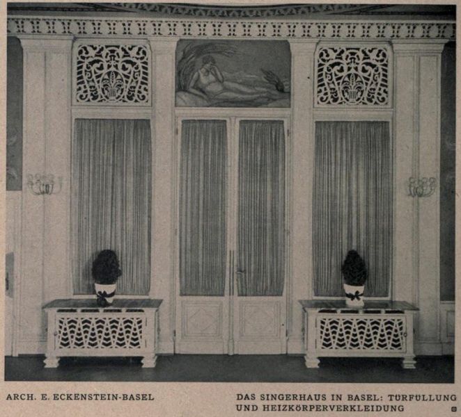 Basel – Das Singerhaus – Türfüllung und Heizkörperverkleidung