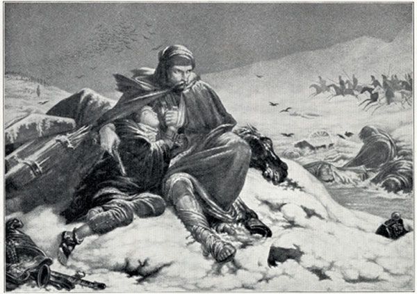 Die Große Armee auf dem Rückzug.