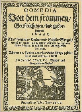 Comedia von dem frommen, Gottfürchtigen und gehorsamen Isaac