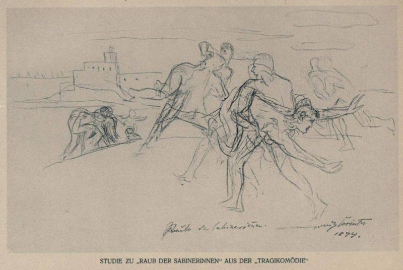 Raub der Sabinerinnen; Studie z. Radierungszyklus „Tragikomödien“ 1894 