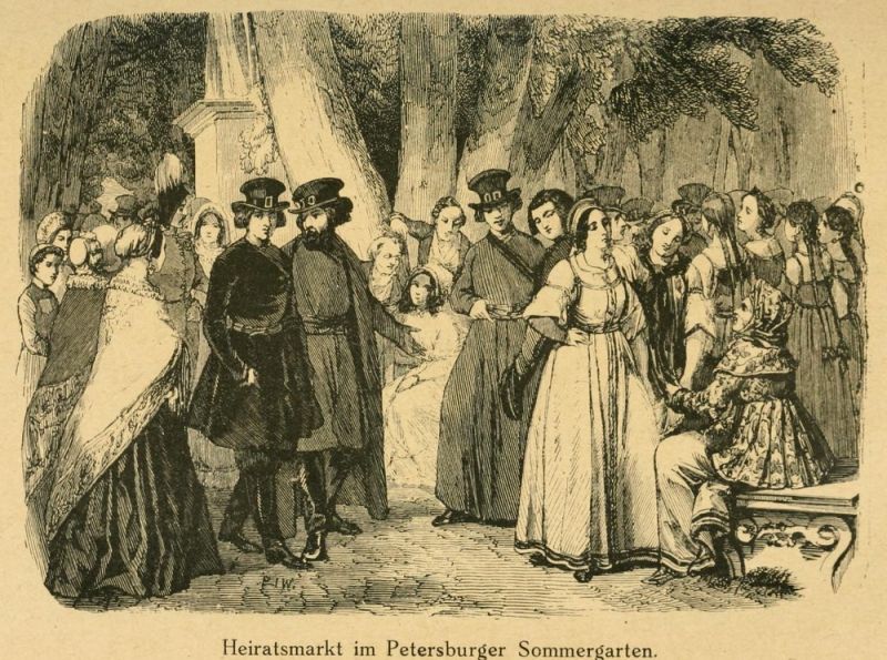 Heiratsmarkt im Petersburger Sommergarten