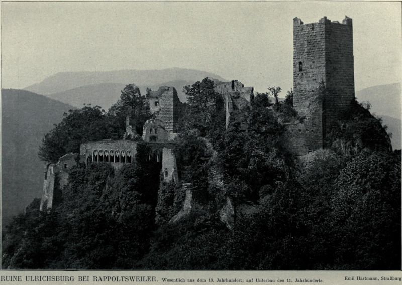 003 Ruine Ulrichsburg bei Rappolstsweiler. Wesentlich aus dem 13. Jahrhundert; auf Unterbau des 11. Jahrhunderts.