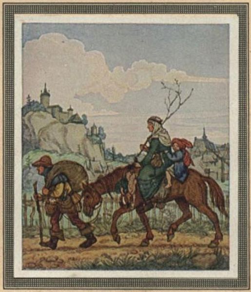 012. Bauerfamilie zum Markt ziehend