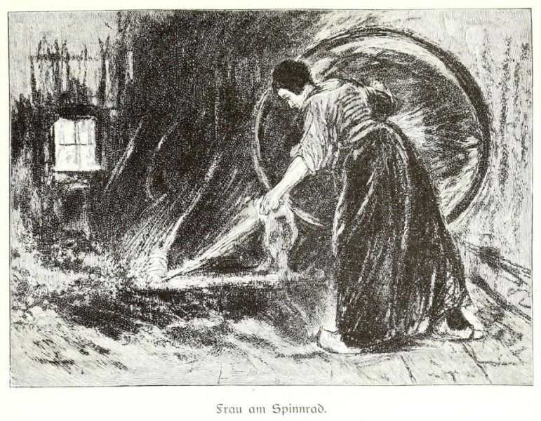Liebermann, Max - Frau am Spinnrad