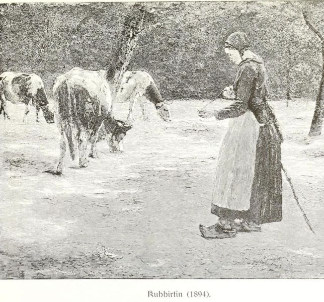 Liebermann, Max - Kuhhirtin (1894) Ausschnitt