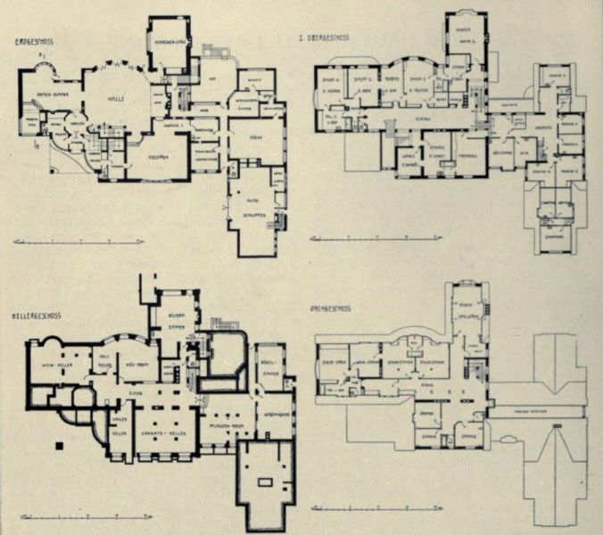 002 Hans Beatus Wieland-München, Haus Henkell, Grundrisse