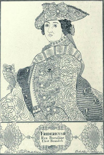 Friedrich II. Schreiber-Kunststück. D. A. Hauer nach Joh. Christ. Albrecht 176O