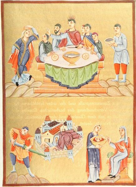 2. Tanz der Salome. Evangeliar Ottos III. München. 