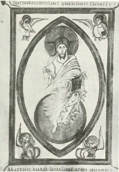 15. Thronender Christus. Evangeliar des Kaisers Lothar. Paris. 