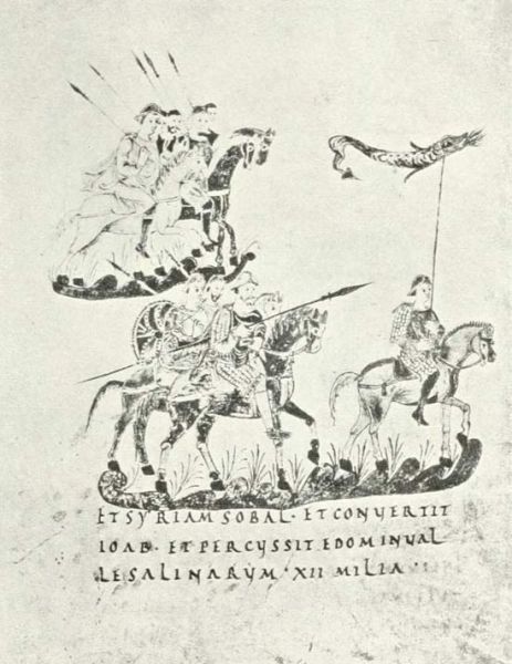 19. Auszug gegen die Syrer. Psalterium Aureum. St. Gallen. 