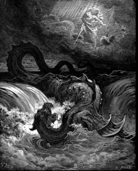 Die Vernichtung des Leviathans, Gravur von Gustav Doré (1865)