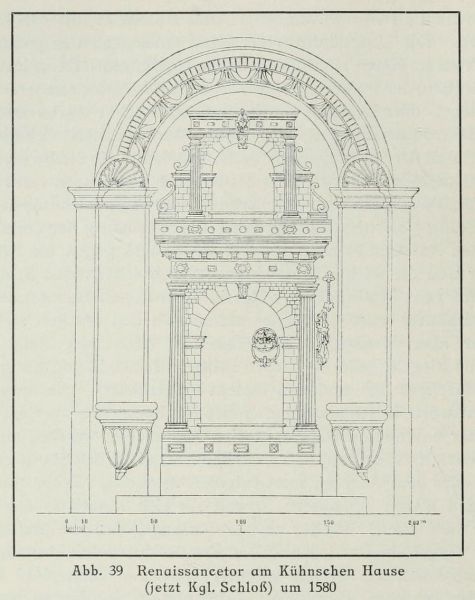 Abb. 39 Renaissancetor am Kühnschen Hause (jetzt Kgl. Schloss) um 1580