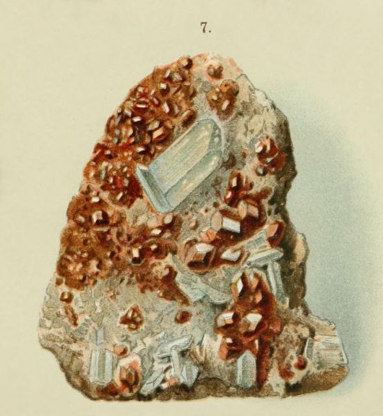 Kaneelstein (Krystalle, Mussaalp in Piemont)