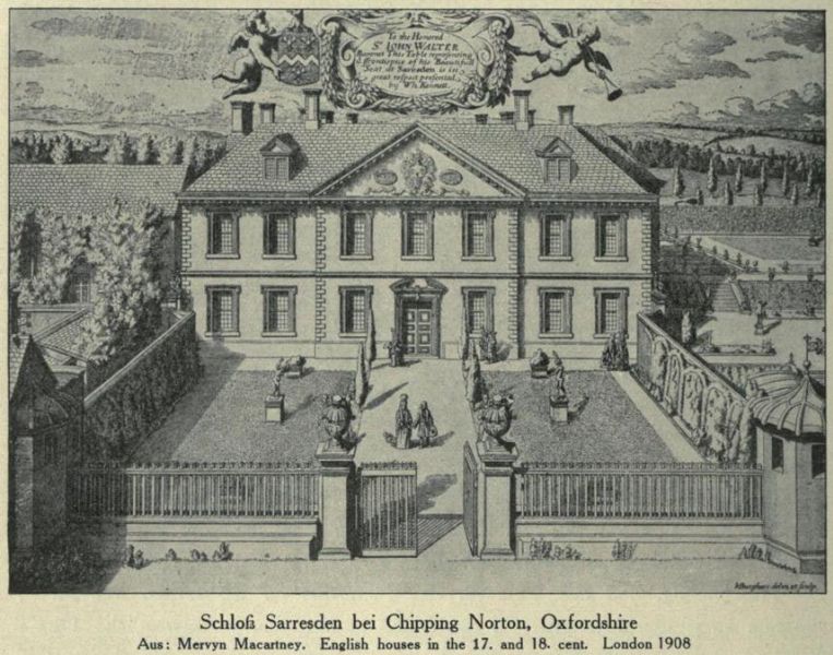 002. Schloss Sarresden bei Chipping Norton, Oxfordshire. Aus: Mervyn Macartney. English houses in the 17. and 18. cent. London 1908