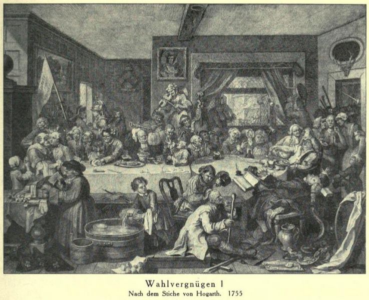 013. Wahlvergnügen 1 Nach dem Stiche von Hogarth. 1755