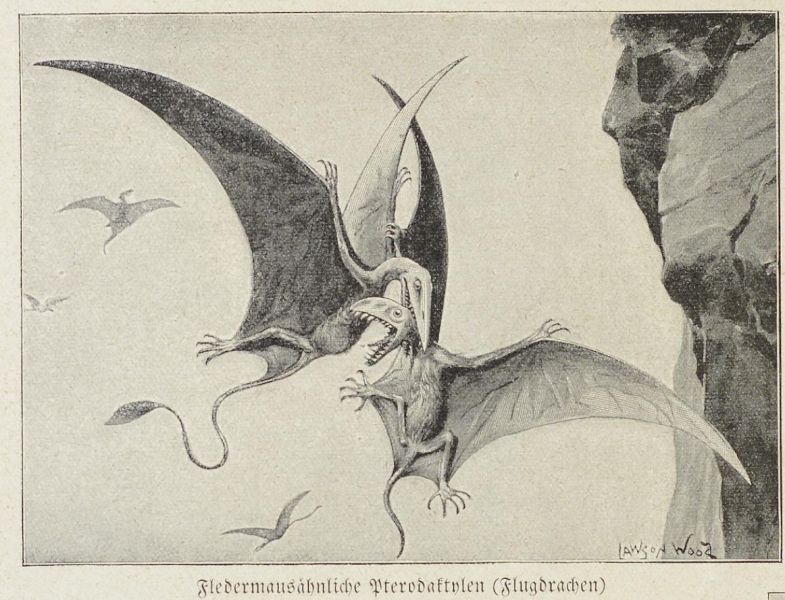 Urzeit, Fledermausähnliche Pterodaktylen (Flugdrachen)