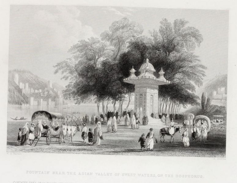 10. Fountain of the Asian valley of Sweet Waters, on the Bosporus, die Fontaine im Asiatischen Tale des Süßen Wassers am Bosporus 