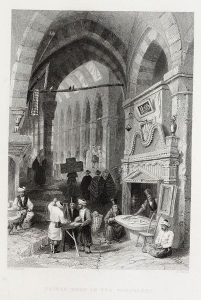 18. Kaimac shop in the Tscharschi, eine Türkische Bude, in welcher man geronnene Milch verkauft 