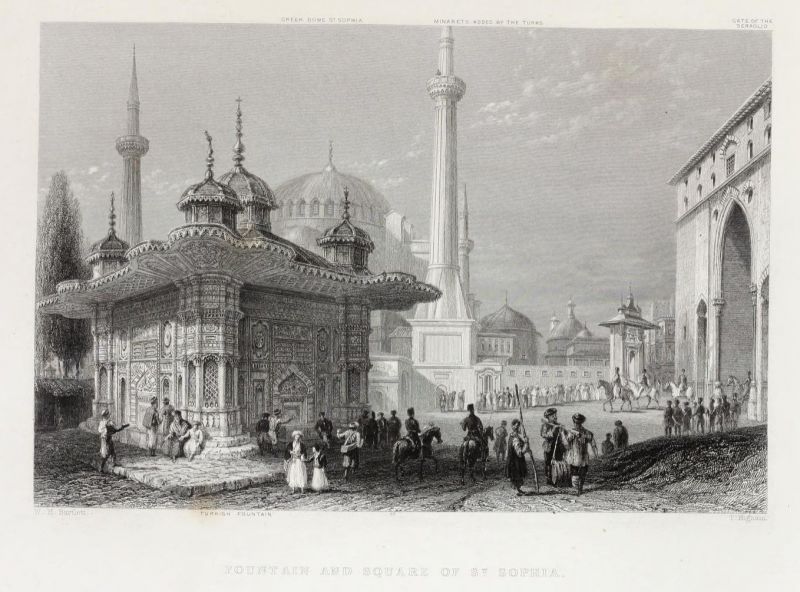 34. Fountain and square of St. Sophia, die Fontaine und der große Platz beider St. Sophienmoschee