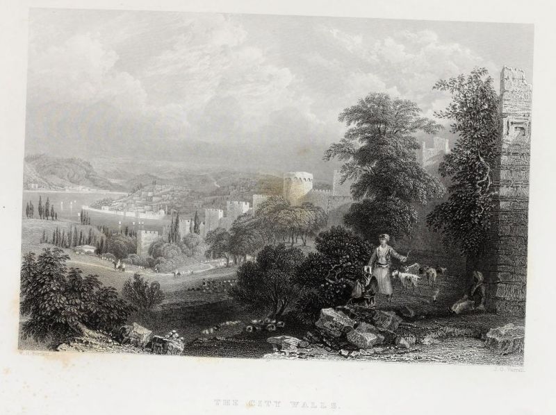38. The city walls, descending to the port, die Mauern von Konstantinopel, welche sich nach dem Hafen hinziehen