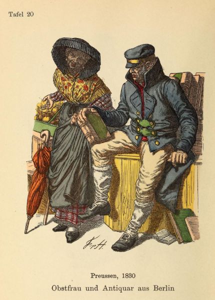 020 Obstfrau und Antiquar aus Berlin, Preußen, 1830