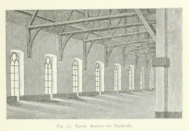 073 Ypern. Inneres der Tuchhalle
