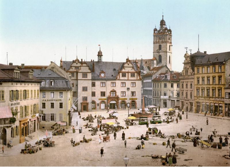 Darmstadt, Marktplatz um 1900