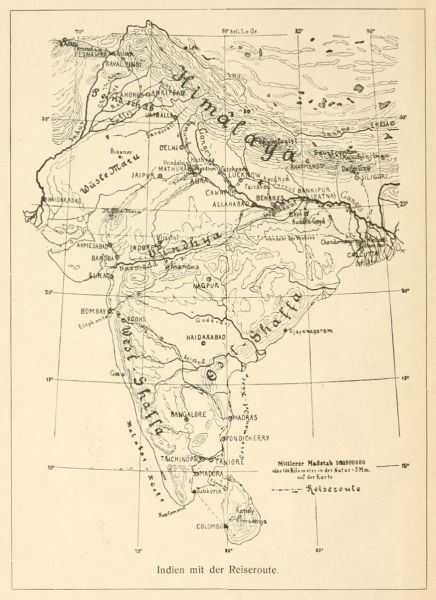 Indien 00 Karte mit Reiseroute