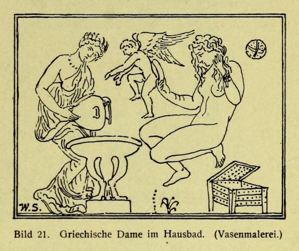 Bäder 021 Griechische Dame im Hausbad (Vasenmalerei)