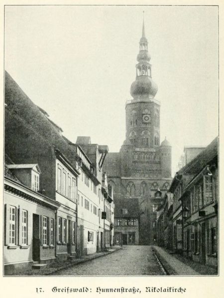 Norddeutschland 017 Greifswald, Hunnenstraße, Nikolaikirche