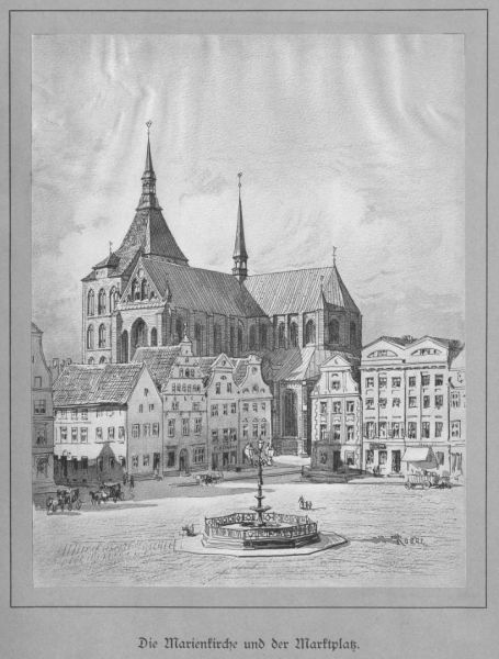 Rostock 02 Die Marienkirche und der Marktplatz