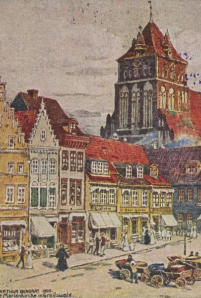 Greifswald, Markt mit Marien-Kirche (1)