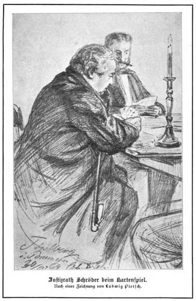 Justizrat Schröder beim Kartenspiel
