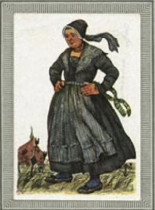 Rügen Bauernfrau in Trauerkleidung