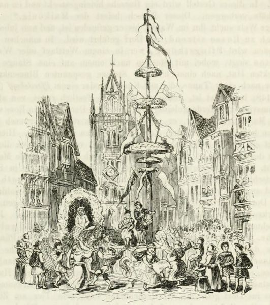 Frühlingsumritt des Hobbyhorse in England. Maigraf
