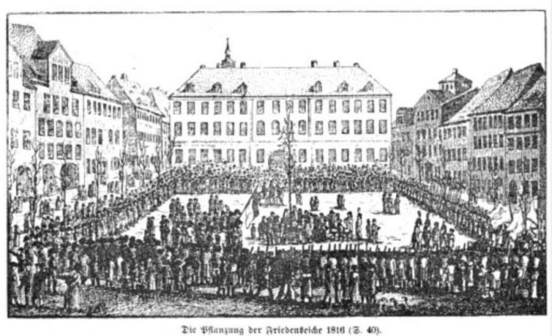 Jena, Pflanzung der Friedenseiche 1816