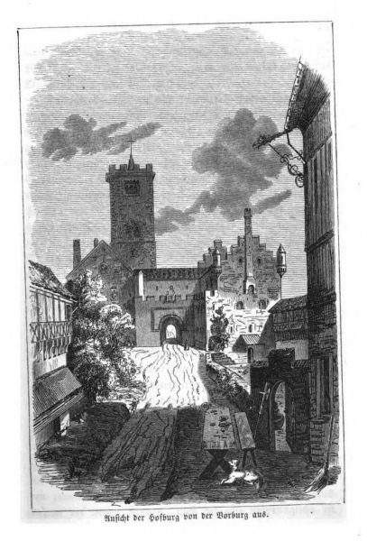 Wartburg, Ansicht der Hofburg von der Vorburg aus