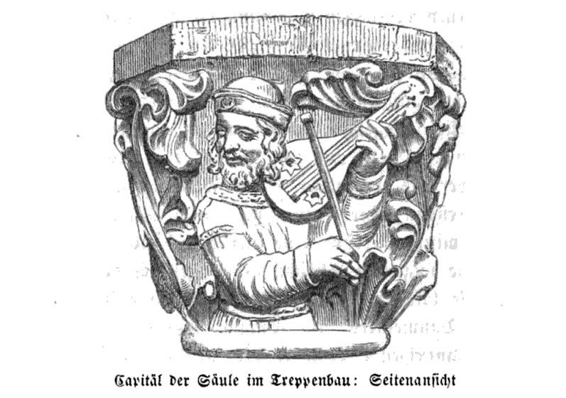 Wartburg, Capitäl der Säulen im Treppenbau, Seitenansicht