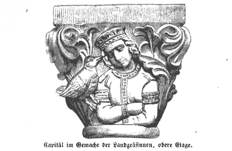 Wartburg, Capitäl im Gemach der Landgräfinnen, obere Etage